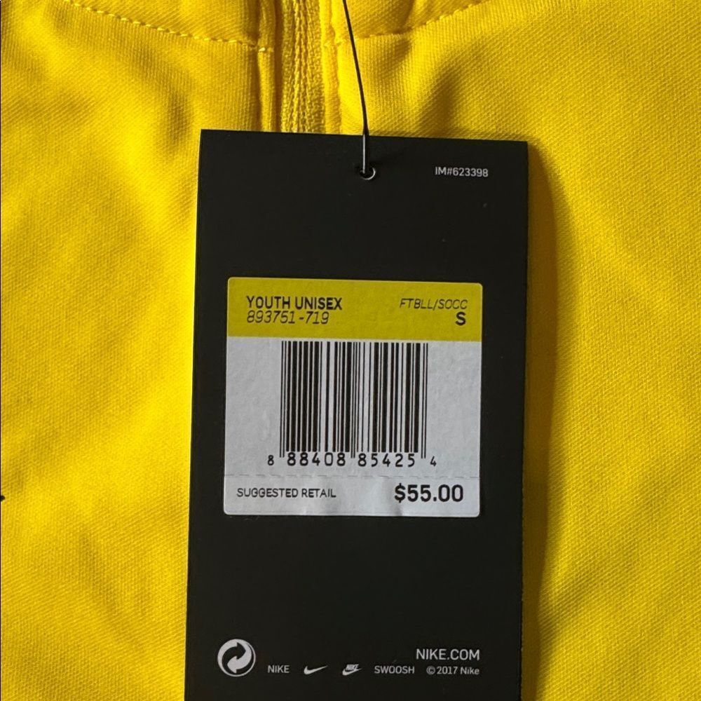 Nike Youth Unisex Dri-Fit Training Sport Track Jacket Yellow Zip Pockets SMALL - Picture 4 of 7